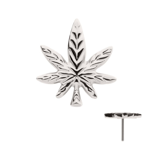 Titanium-Threadless Pot Leaf Top