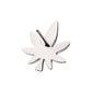 Titanium Threadless Prong Set Emerald Green Gem Pot Leaf Top