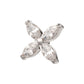 Titanium Threadless 4-Marquise Flower Gem Top