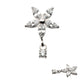 Titanium Threadless 5 Marquise CZ Flower Shape Top with Dangle Prong Set Round CZ