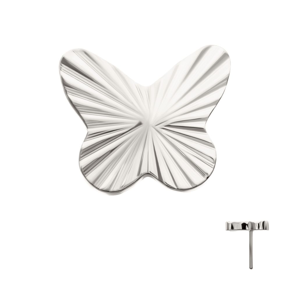 Titanium Threadless Corrugated Butterfly Top