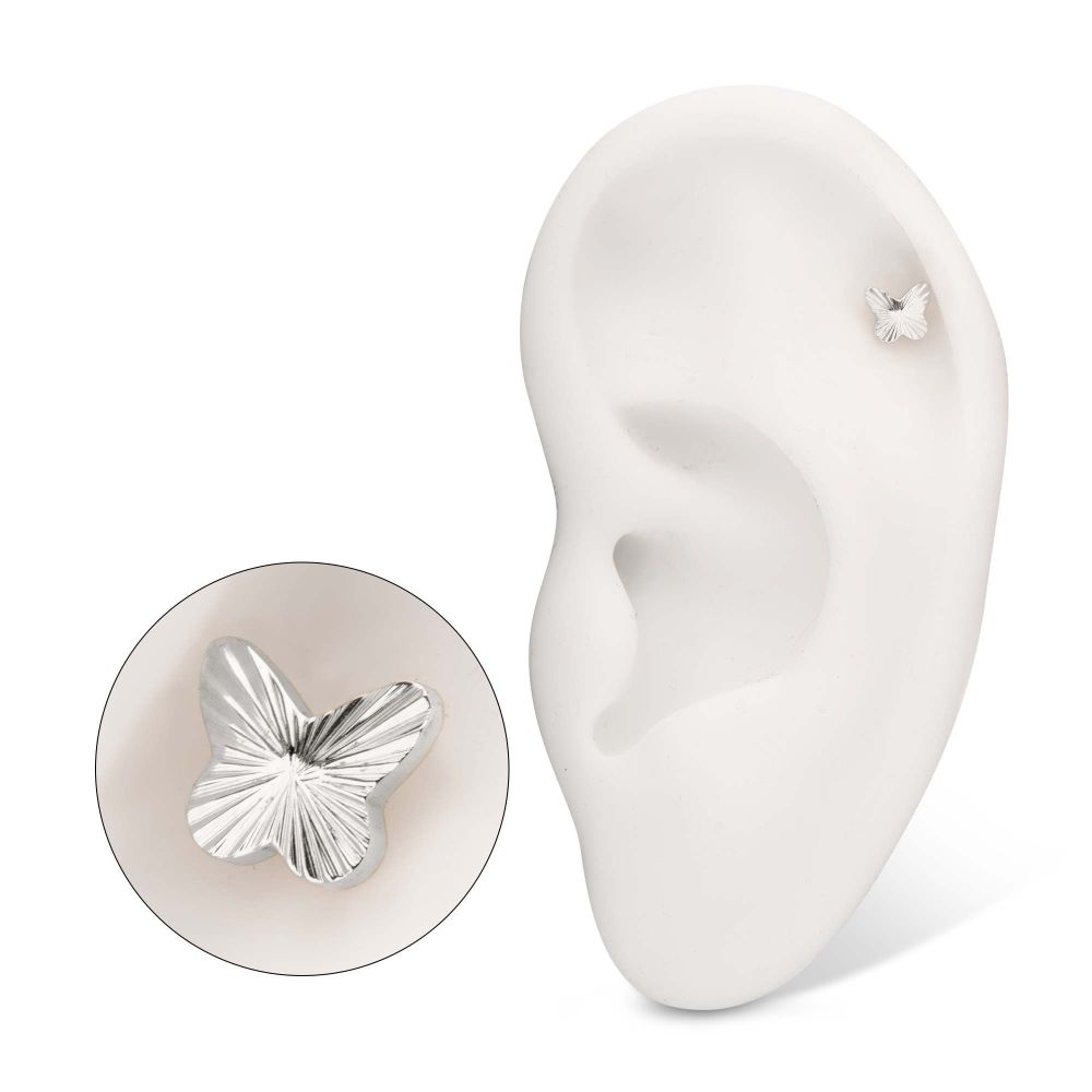 Titanium Threadless Corrugated Butterfly Top