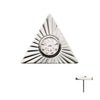 Titanium Threadless Corrugated Triangle Top with Bezel Gem