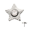 Titanium Threadless Corrugated Star with Bezel Gem Top