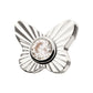 Titanium Threadless Corrugated Butterfly with Bezel Gem Top