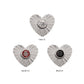 Titanium Threadless Corrugated Heart with Bezel Gem Top