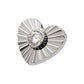 Titanium Threadless Corrugated Heart with Bezel Gem Top