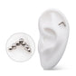 Titanium Threadless Beads & Bezel Set Round CZ Cluster Chevron Top