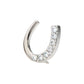 Titanium Threadless Paved Round CZ Horseshoe Shape Top