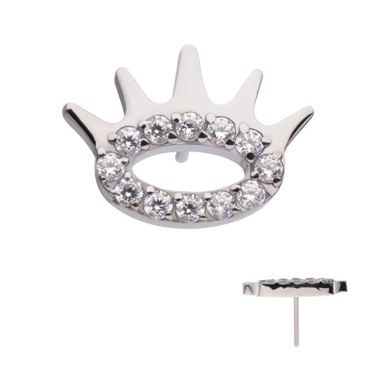 Titanium Threadless Prong Set Gem Eye and Lash Top