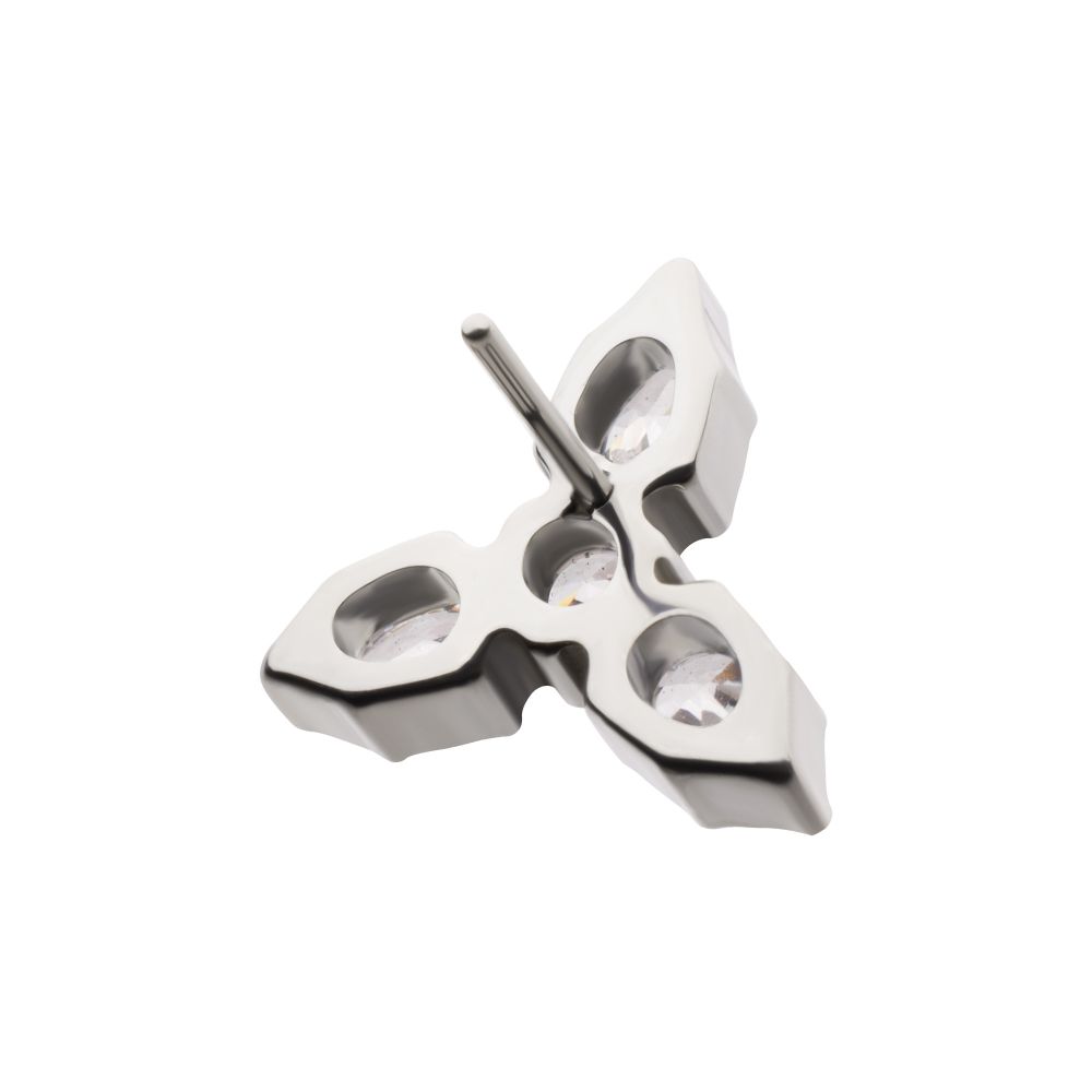 Titanium Threadless Teardrop Gem Trinity Top