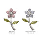 Titanium Threadless Prong Set Multi-Gem Flower & Stem Top