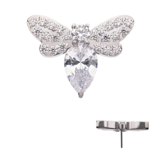 Titanium Threadless Multi Gem Bee Top