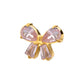 24Kt Gold PVD Titanium Threadless Bow Top with Prong Set Marquise & Baguette Gem