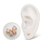 24Kt Gold PVD Titanium Threadless Bow Top with Prong Set Marquise & Baguette Gem