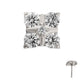 Titanium Threadless Square Shape Top with Prong Set 5-Gem Cluster