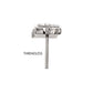 Titanium Threadless Square Shape Top with Prong Set 5-Gem Cluster