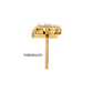 24Kt Gold PVD Titanium Threadless Square Shape Top with Prong Set 5-Gem Cluster
