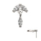 Titanium Threadless Twin Marquise Gem Top with Marquise Dangle