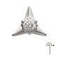 Titanium Threadless Triangle Shape Top with Prong Set Gem