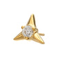 24KT Gold PVD Titanium Threadless Triangle Shape Top with Prong Set Gem