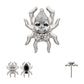 Titanium Threadless Spider Top with Teardrop & Round Gem