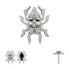 Titanium Threadless Spider Top with Teardrop & Round Gem