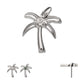 Titanium Threadless Low Profile 3D Palm Tree Top With Prong Set Gem