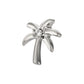 Titanium Threadless Low Profile 3D Palm Tree Top With Prong Set Gem