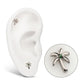 Titanium Threadless Low Profile 3D Palm Tree Top With Prong Set Gem
