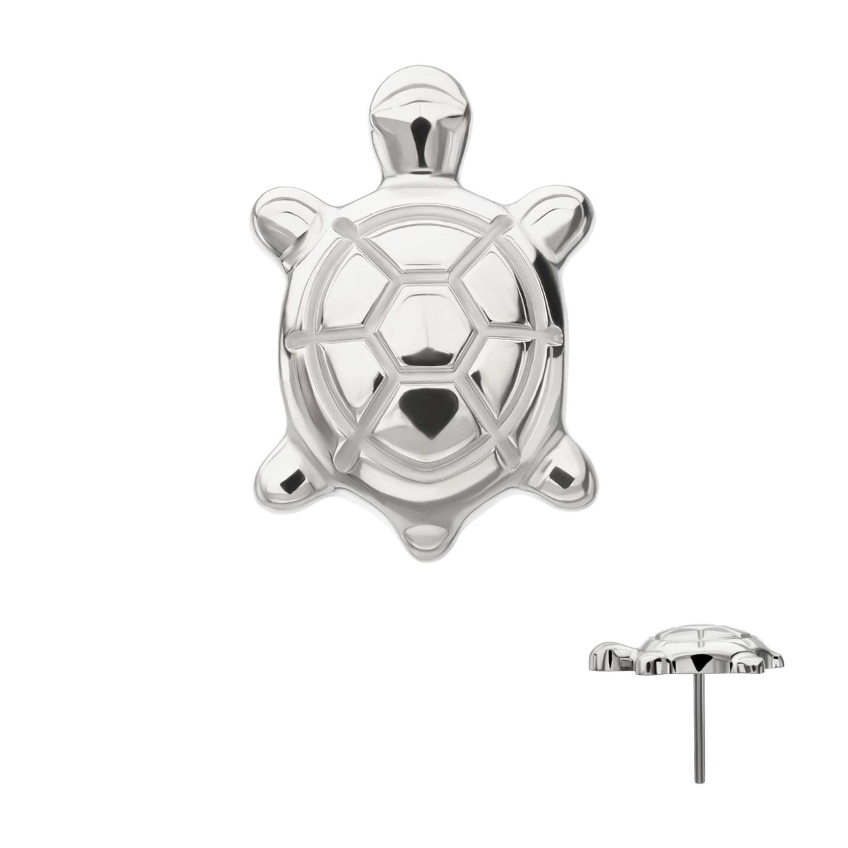 Titanium Threadless Low Profile 3D Corrugated Land Turtle Top