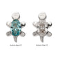 Titanium Threadless Low Profile 3D Sea Turtle Top with Prong Set Oval Gem