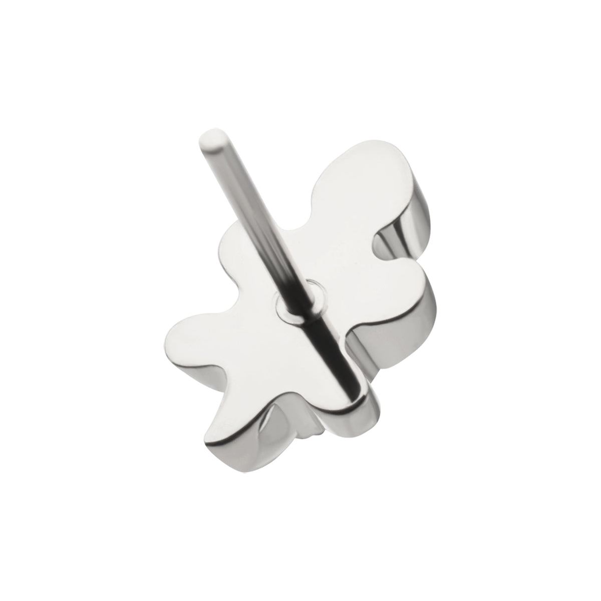 Titanium Threadless Low Profile 3D Sea Turtle Top with Prong Set Oval Gem