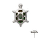 Titanium Threadless Low Profile Cut Out Back Land Turtle Top with Emerald CZ Gem