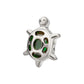 Titanium Threadless Low Profile Cut Out Back Land Turtle Top with Emerald CZ Gem