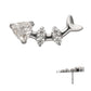 Titanium Threadless Low Profile Fishbone Top with Prong Set Gem