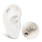 Titanium Threadless Low Profile Fishbone Top with Prong Set Gem