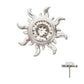 Titanium Threadless Sunburst Top with Bezel Gem
