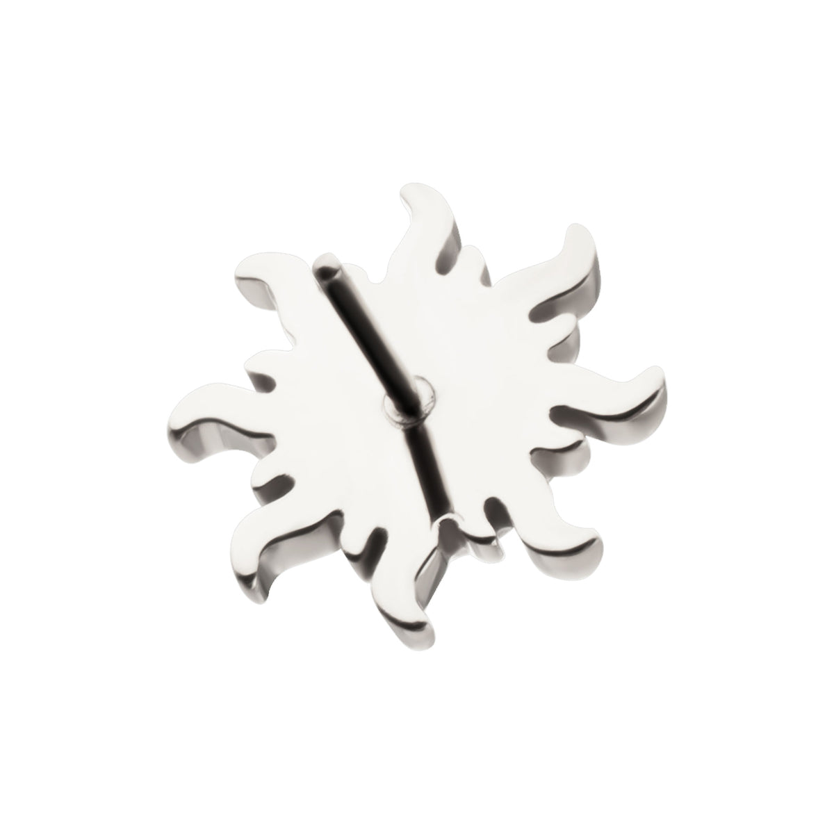 Titanium Threadless Sunburst Top with Bezel Gem