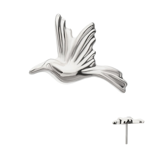 Titanium Threadless Low Profile 3D Hummingbird Top