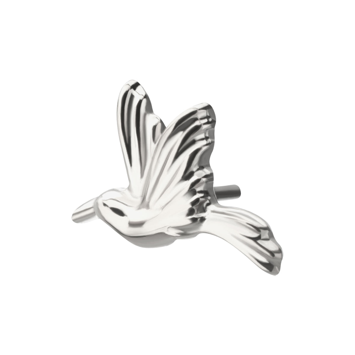 Titanium Threadless Low Profile 3D Hummingbird Top