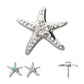 Titanium Threadless Low Profile 3D Starfish Top with Prong Set Gem