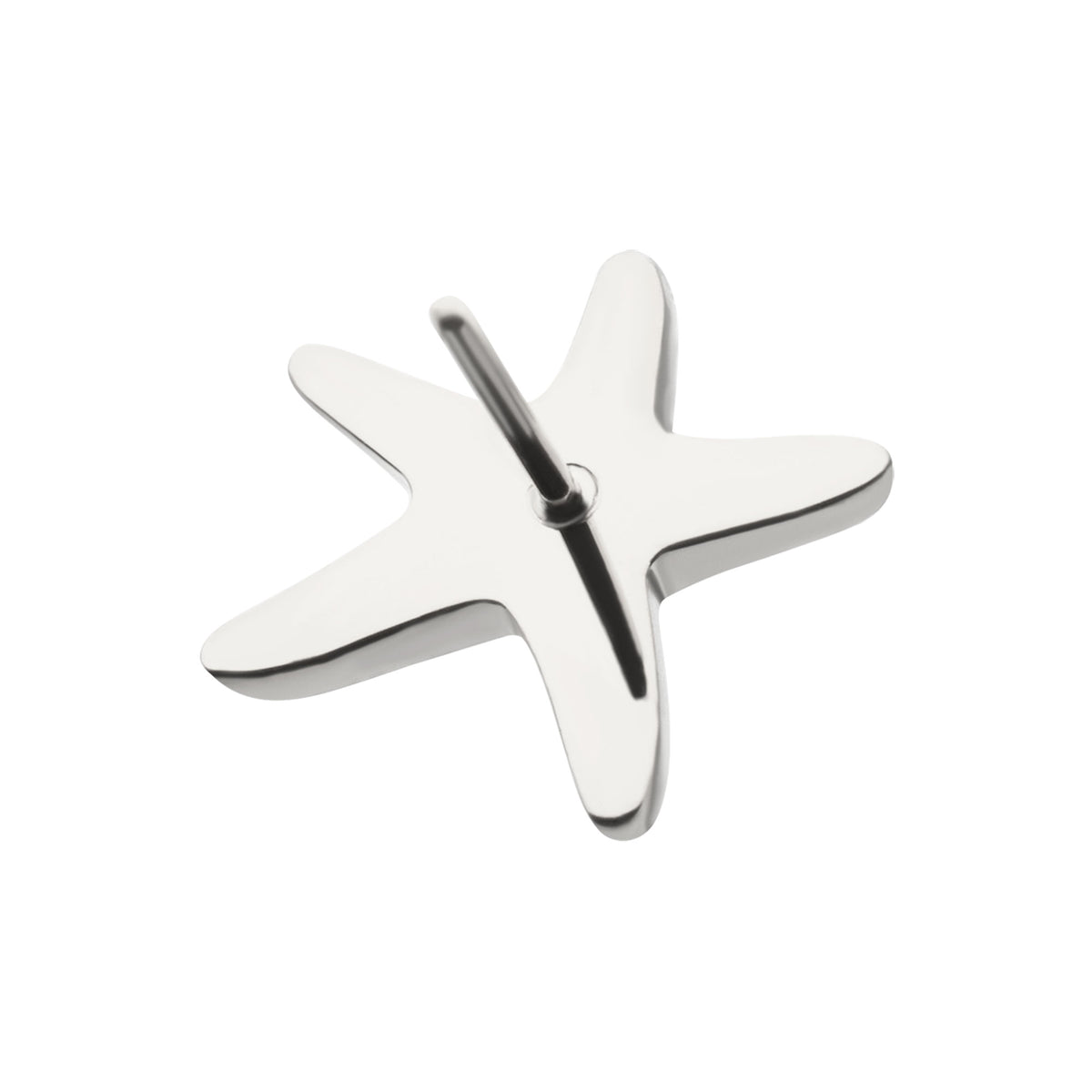 Titanium Threadless Low Profile 3D Starfish Top with Prong Set Gem