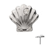 Titanium Threadless Low Profile 3D Shell Top with Prong Set Gem