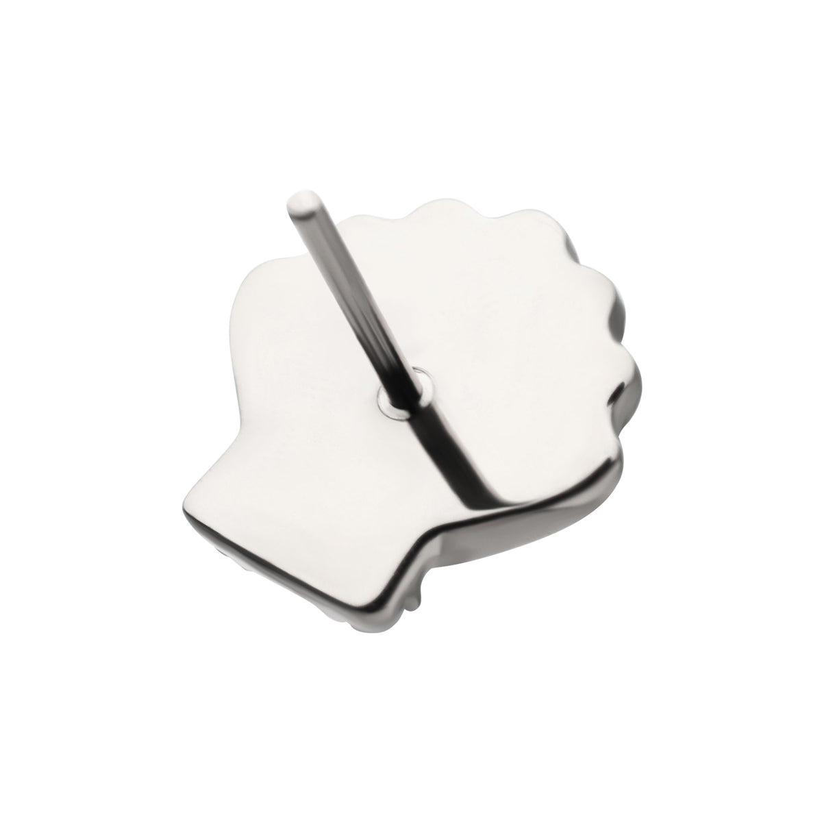 Titanium Threadless Low Profile 3D Shell Top with Prong Set Gem