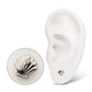 Titanium Threadless Low Profile 3D Shell Top with Prong Set Gem