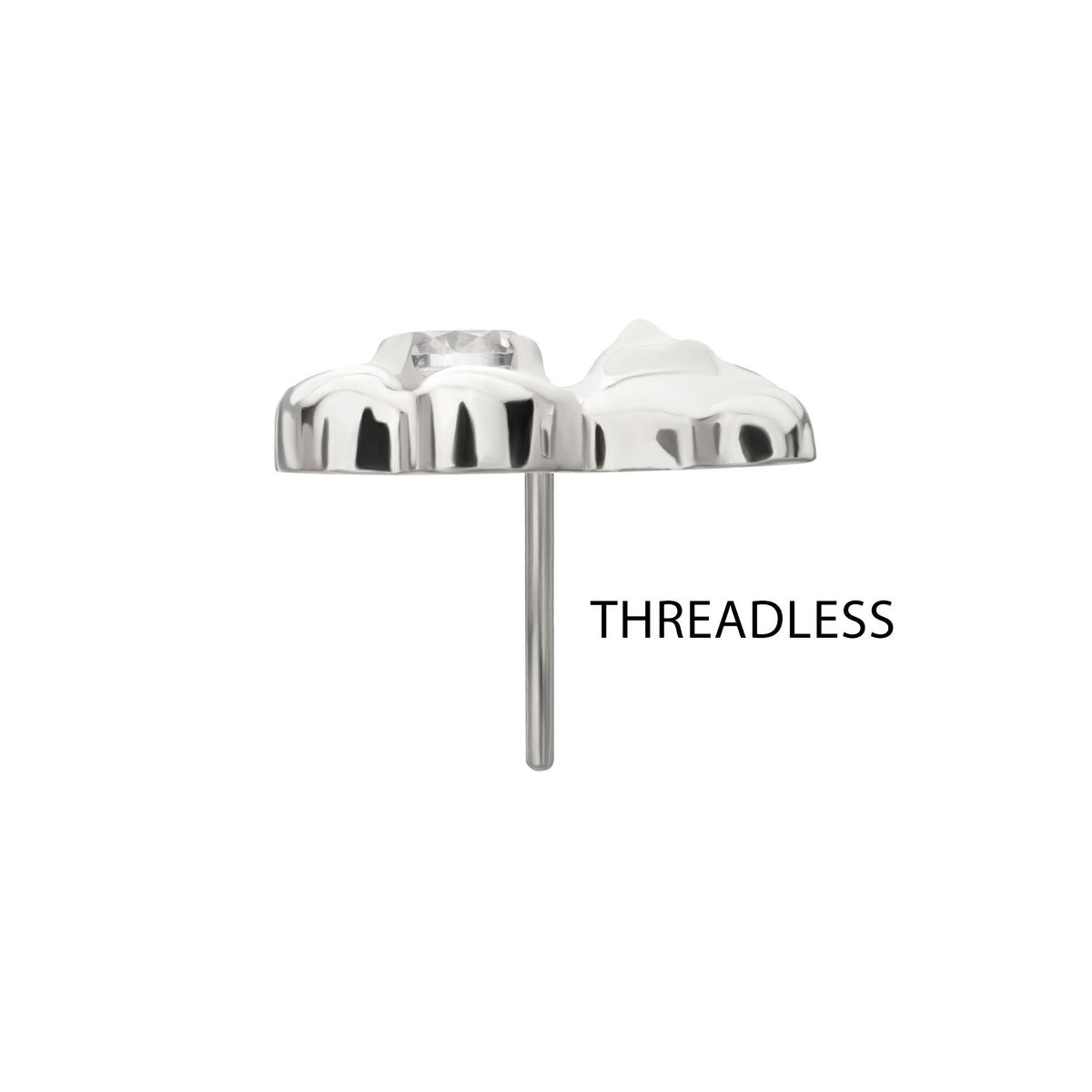 Titanium Threadless Prong Set Gem Teddy Bear Top