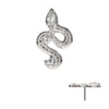 Titanium Threadless Textured Snake Gem Top