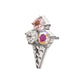 Titanium Threadless Prong Set Multi-Gem Ice Cream with Cone Top