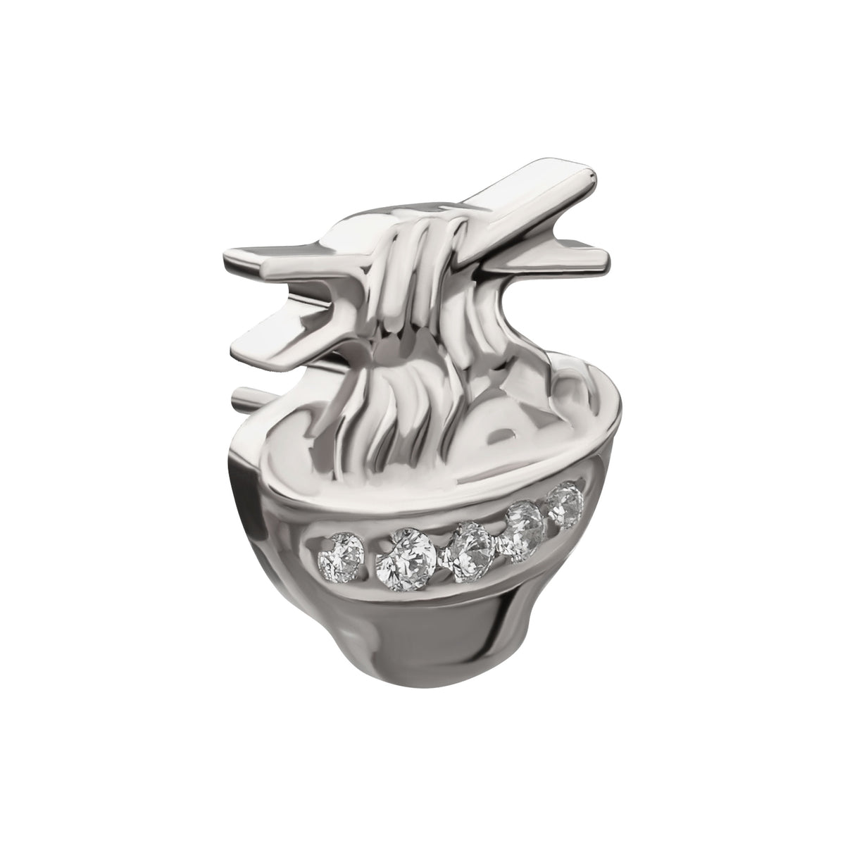 Titanium Threadless Pave Gem Ramen Top